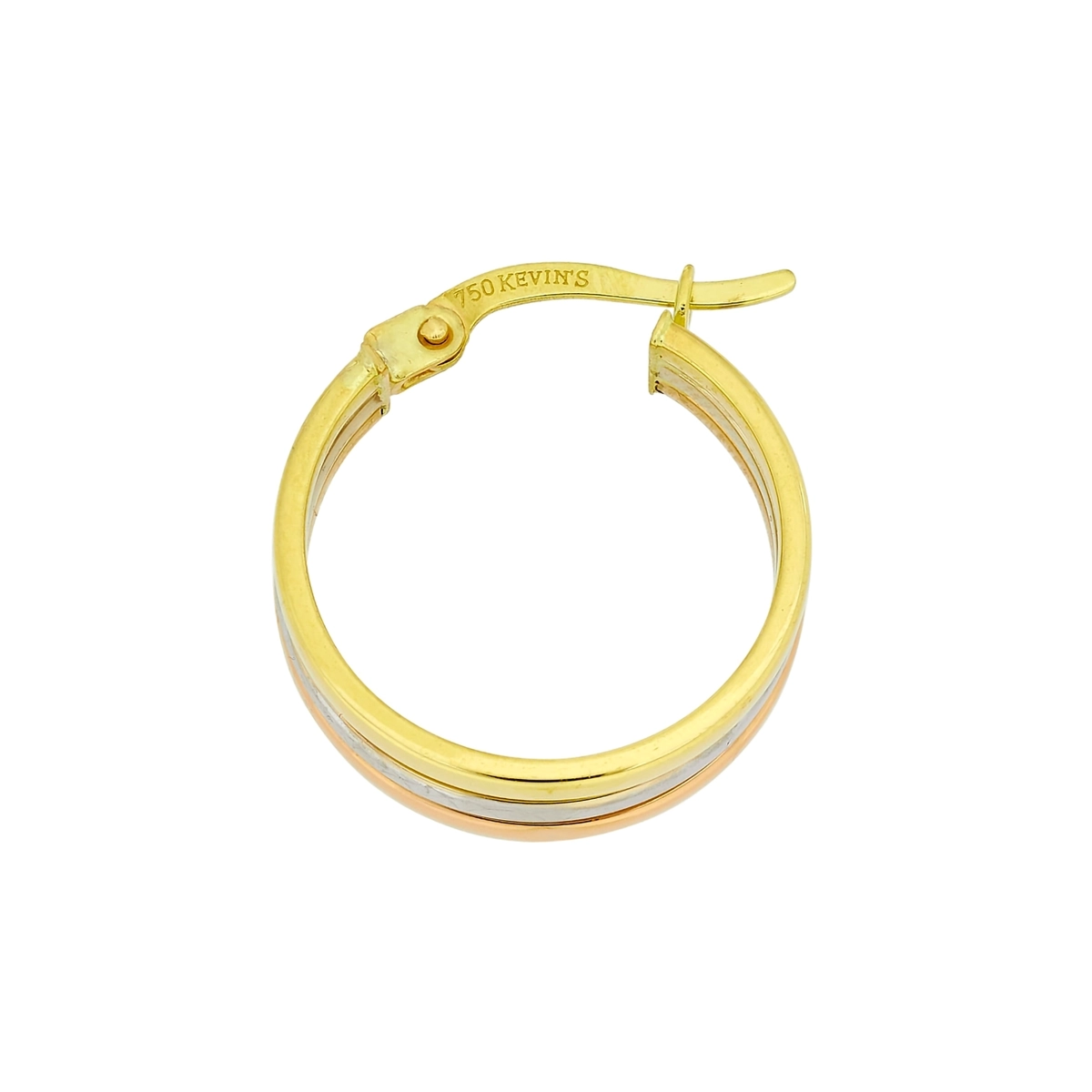 Candongas en oro amarillo de 18 Kilates con visos, Degrade, 4.50 mm. de ancho
