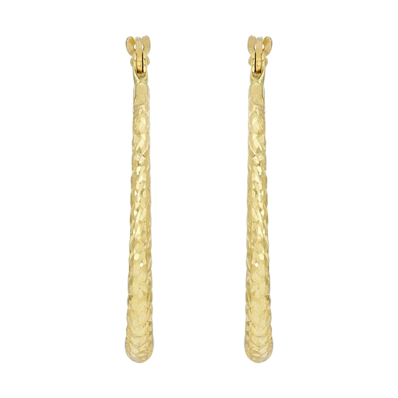 Candongas en oro amarillo de 18 Kilates con visos, Degrade, 3 mm. de ancho