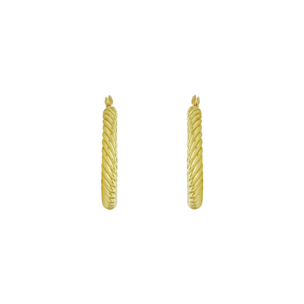 Candongas en oro amarillo de 18 Kilates, Melcocha, 4 mm. de ancho