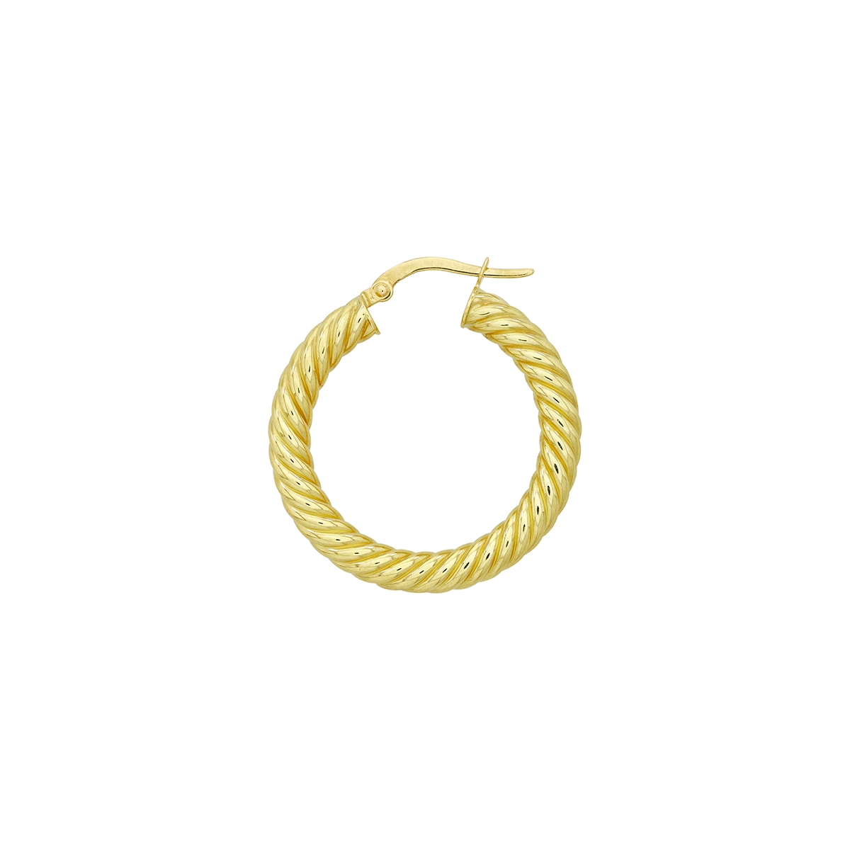 Candongas en oro amarillo de 18 Kilates, Melcocha, 4 mm. de ancho