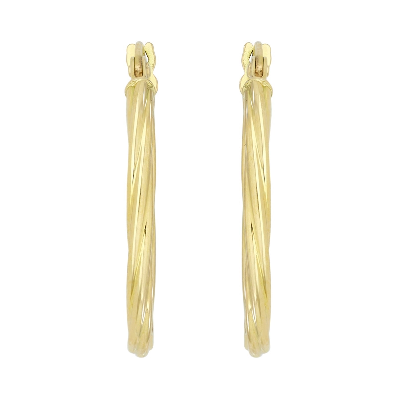 Candongas en oro amarillo de 18 Kilates, Melcocha, 1.50 mm. de ancho