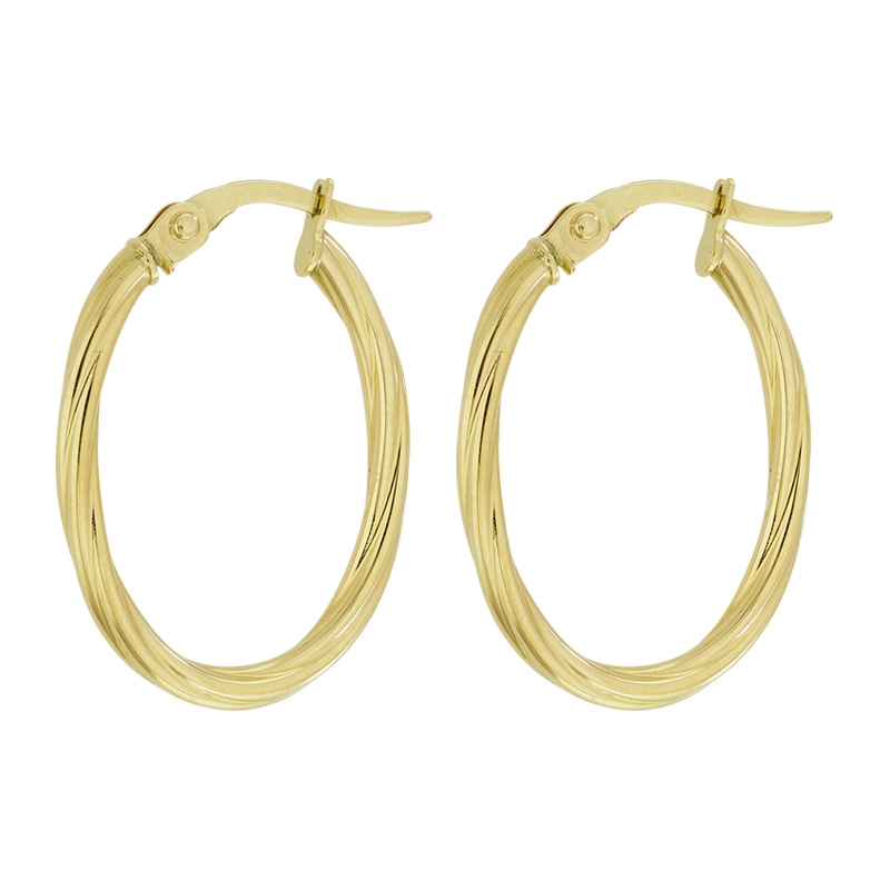Candongas en oro amarillo de 18 Kilates, Melcocha, 1.50 mm. de ancho