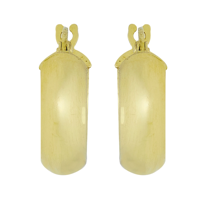 Candongas en oro amarillo de 18 Kilates, 1/2 caña, 4.50 mm. de ancho