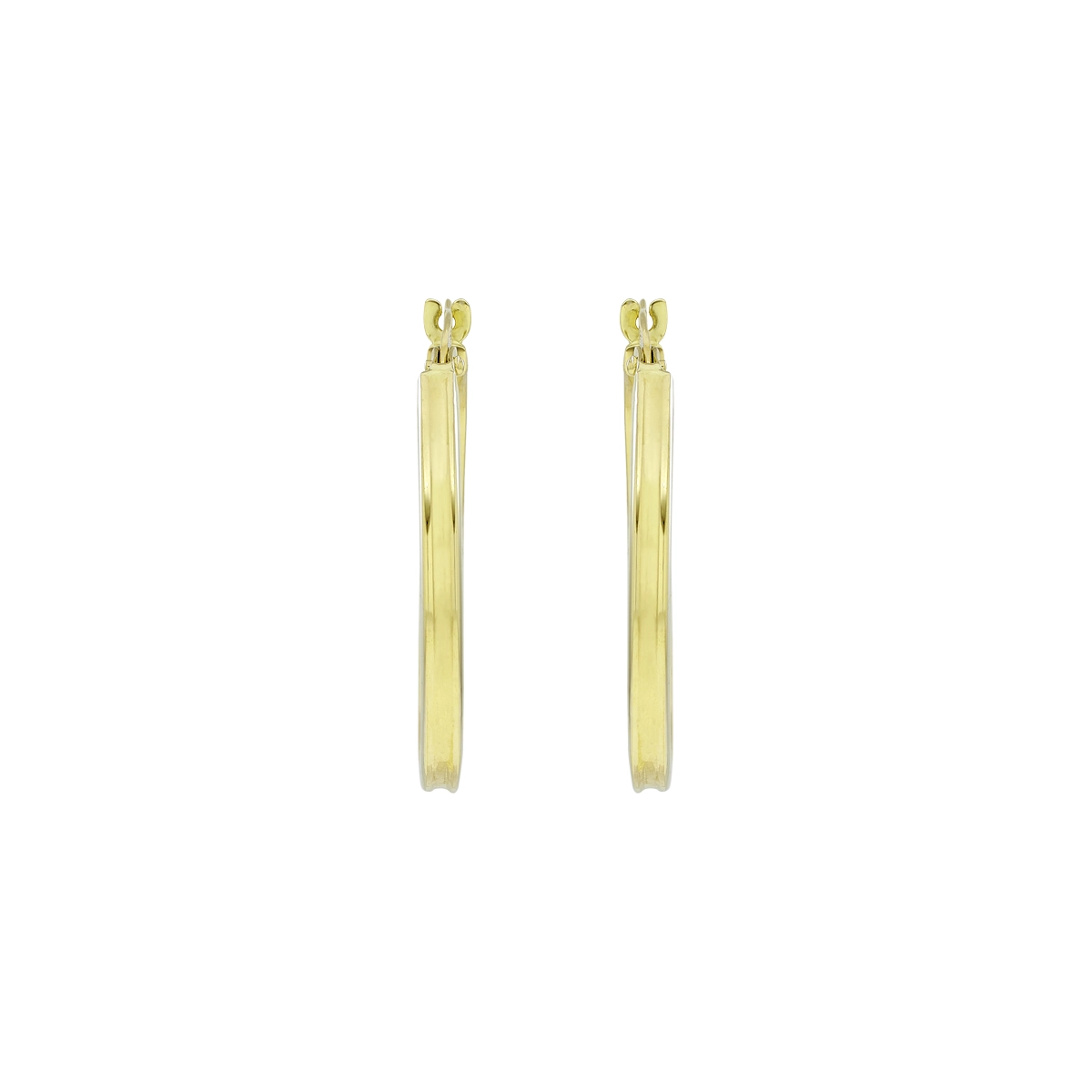 Candongas en oro amarillo de 18 Kilates, Plana, 2 mm. de ancho