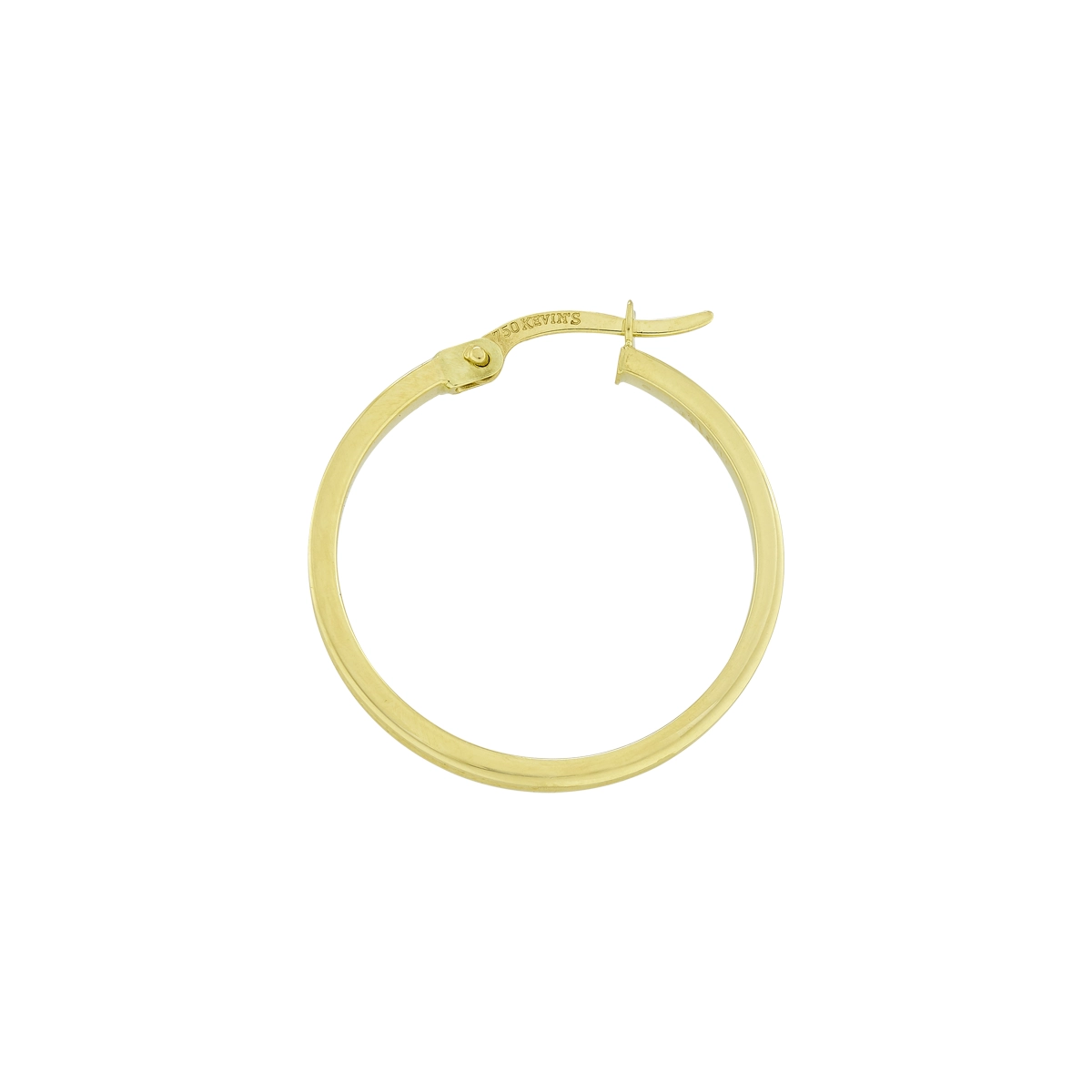 Candongas en oro amarillo de 18 Kilates, Plana, 2 mm. de ancho