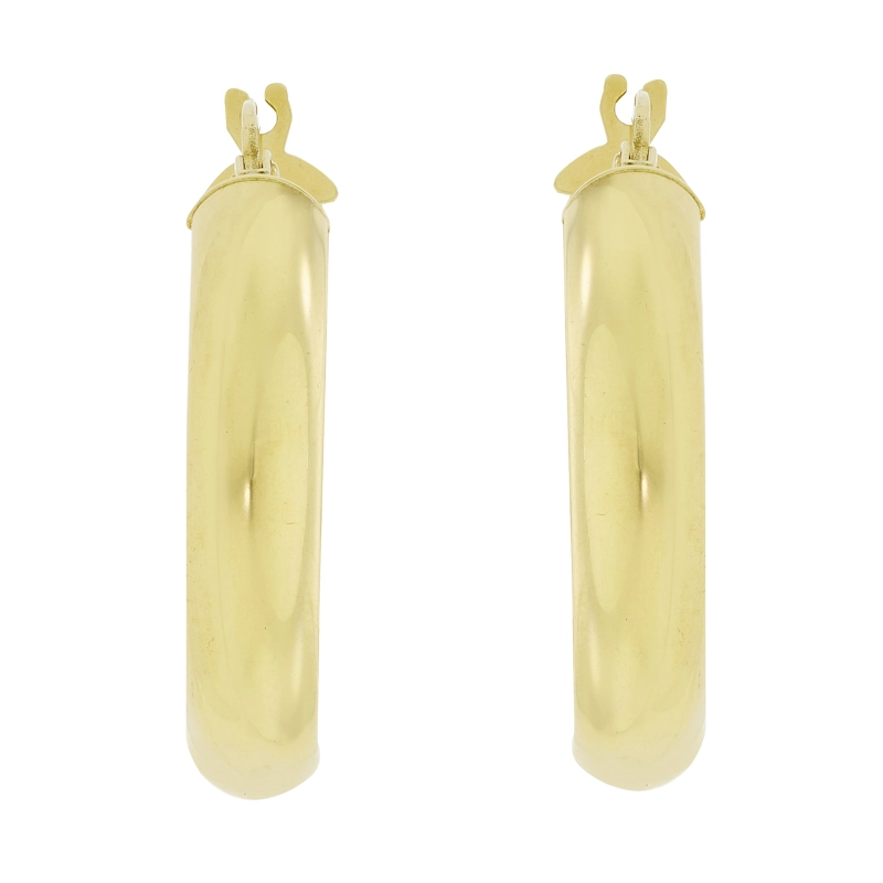 Candongas en oro amarillo de 18 Kilates, 1/2 caña, 4.50 mm. de ancho