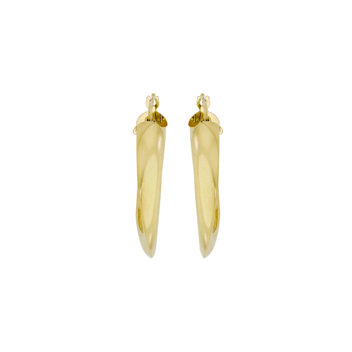Candongas en oro amarillo de 18 Kilates, Semientorchada, 2 mm. de ancho