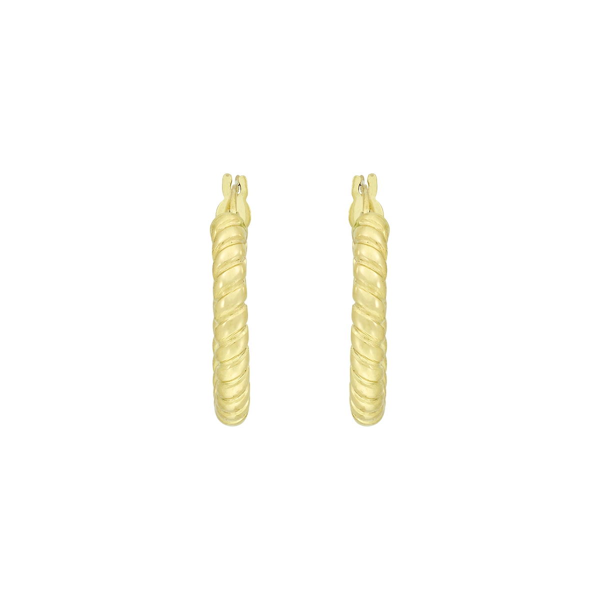 Candongas en oro amarillo de 18 Kilates, Entorchada, 3 mm. de ancho