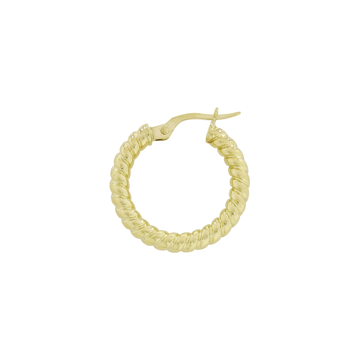 Candongas en oro amarillo de 18 Kilates, Entorchada, 3 mm. de ancho