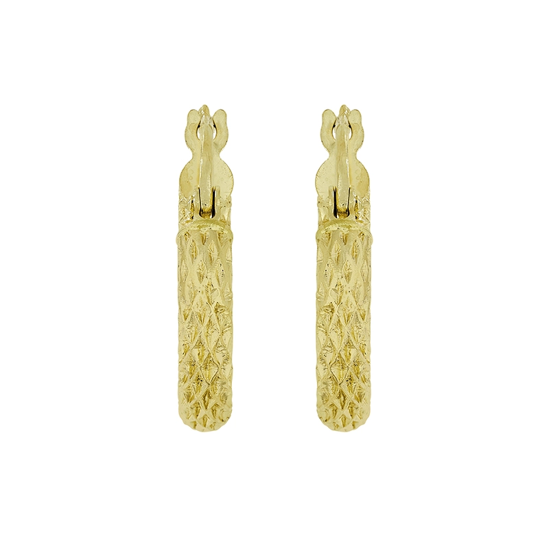 Candongas en oro amarillo de 18 Kilates con visos, Tubo, 3 mm. de ancho