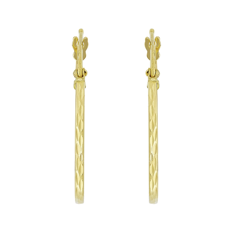 Candongas en oro amarillo de 18 Kilates con visos, Plana, 1.50 mm. de ancho