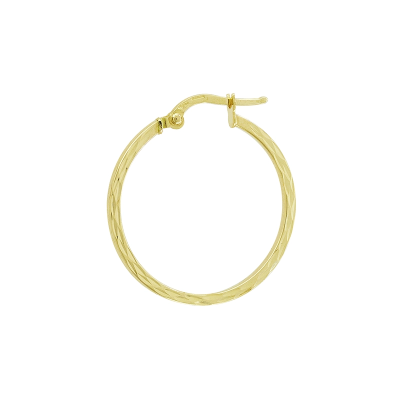 Candongas en oro amarillo de 18 Kilates con visos, Plana, 1.50 mm. de ancho