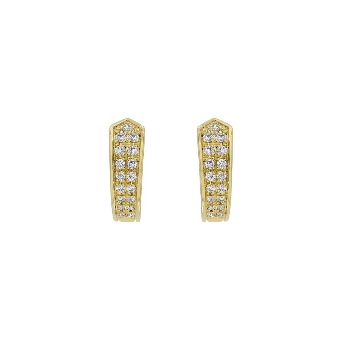 Candongas en oro amarillo de 18 Kilates, Degrade, con diamantes de 0.16 Ct, 2 mm. de ancho