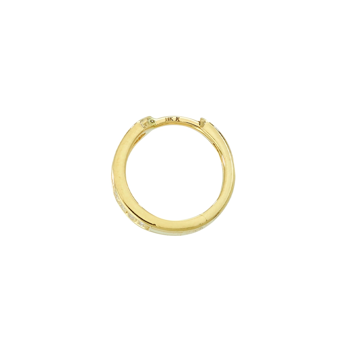 Candongas en oro amarillo de 18 Kilates, Degrade, con diamantes de 0.16 Ct, 2 mm. de ancho