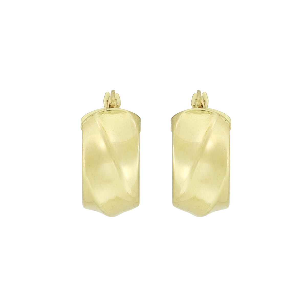 Candongas en oro amarillo de 18 Kilates, 1/2 caña, 7 mm. de ancho