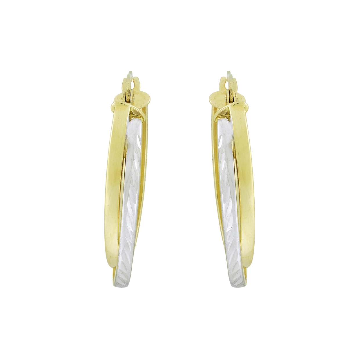 Candongas en oro amarillo de 18 Kilates con visos, Plana, 2 mm. de ancho