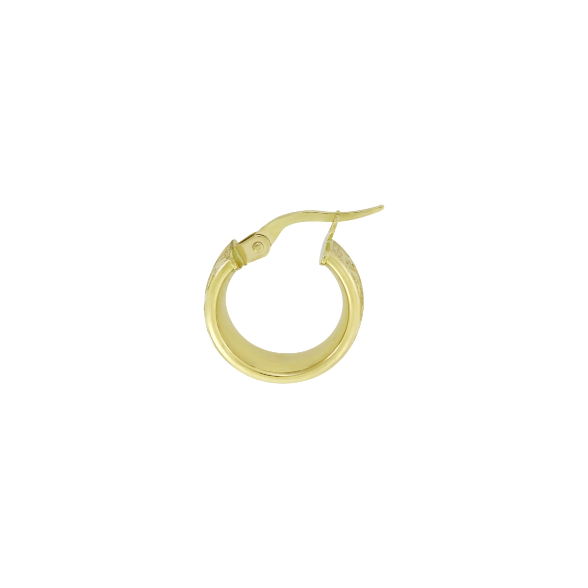 Candongas en oro amarillo de 18 Kilates con visos satinado, 1/2 caña, 6 mm. de ancho