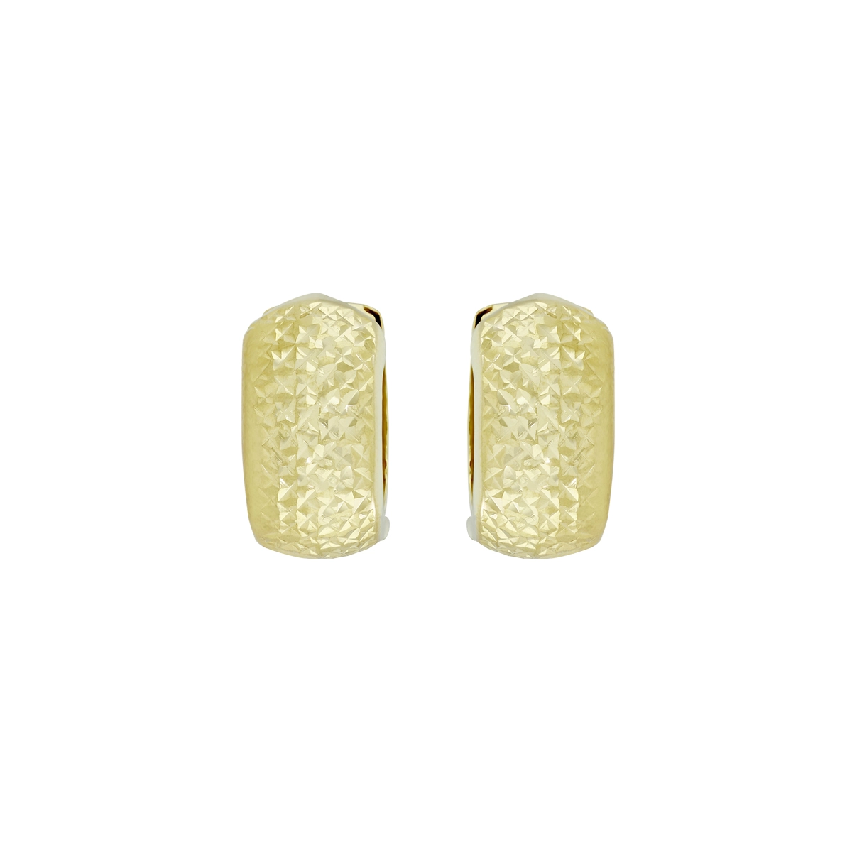 Candongas en oro amarillo de 18 Kilates con visos, 1/2 caña, 7 mm. de ancho