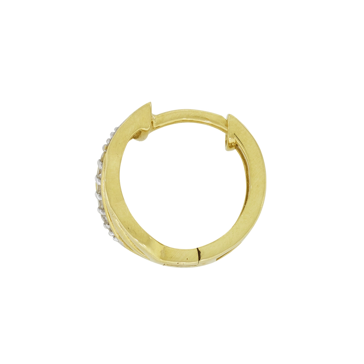 Candongas en oro amarillo de 18 Kilates, Franjas, con zircones, 3 mm. de ancho
