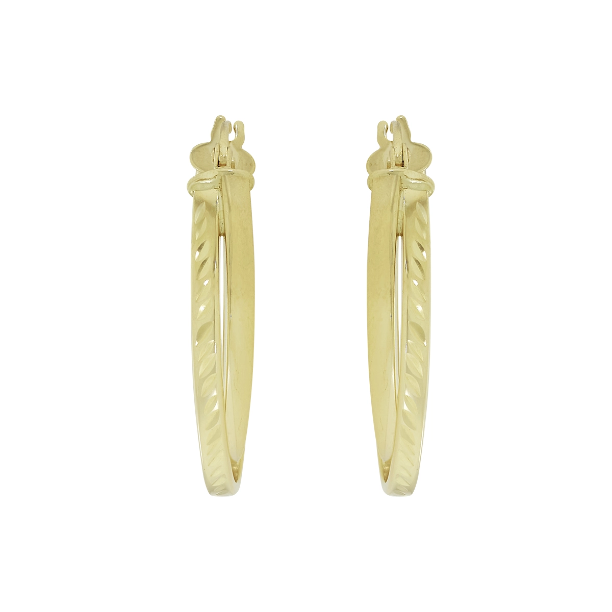 Candongas en oro amarillo de 18 Kilates con visos, Plana, 2 mm. de ancho