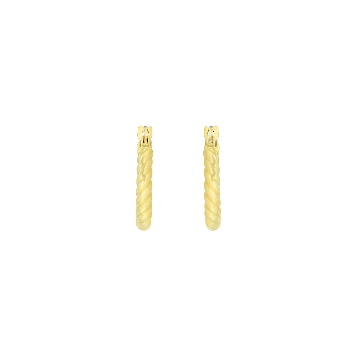Candongas en oro amarillo de 18 Kilates, Entorchada, 2 mm. de ancho