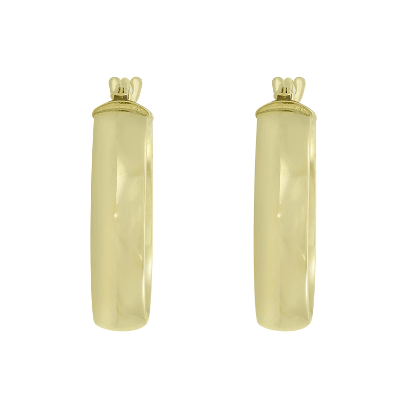 Candongas en oro amarillo de 18 Kilates, 1/2 caña, 3.80 mm. de ancho