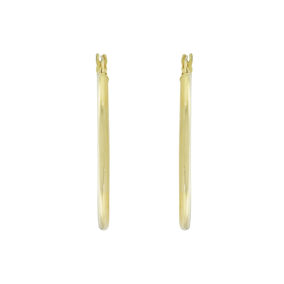 Candongas en oro amarillo de 18 Kilates, Tubo, 2 mm. de ancho