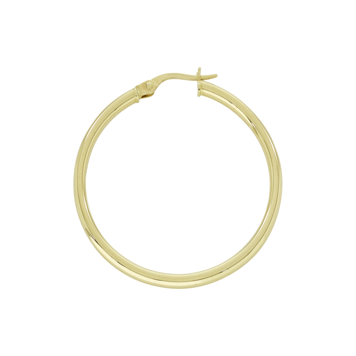 Candongas en oro amarillo de 18 Kilates, Tubo, 2 mm. de ancho