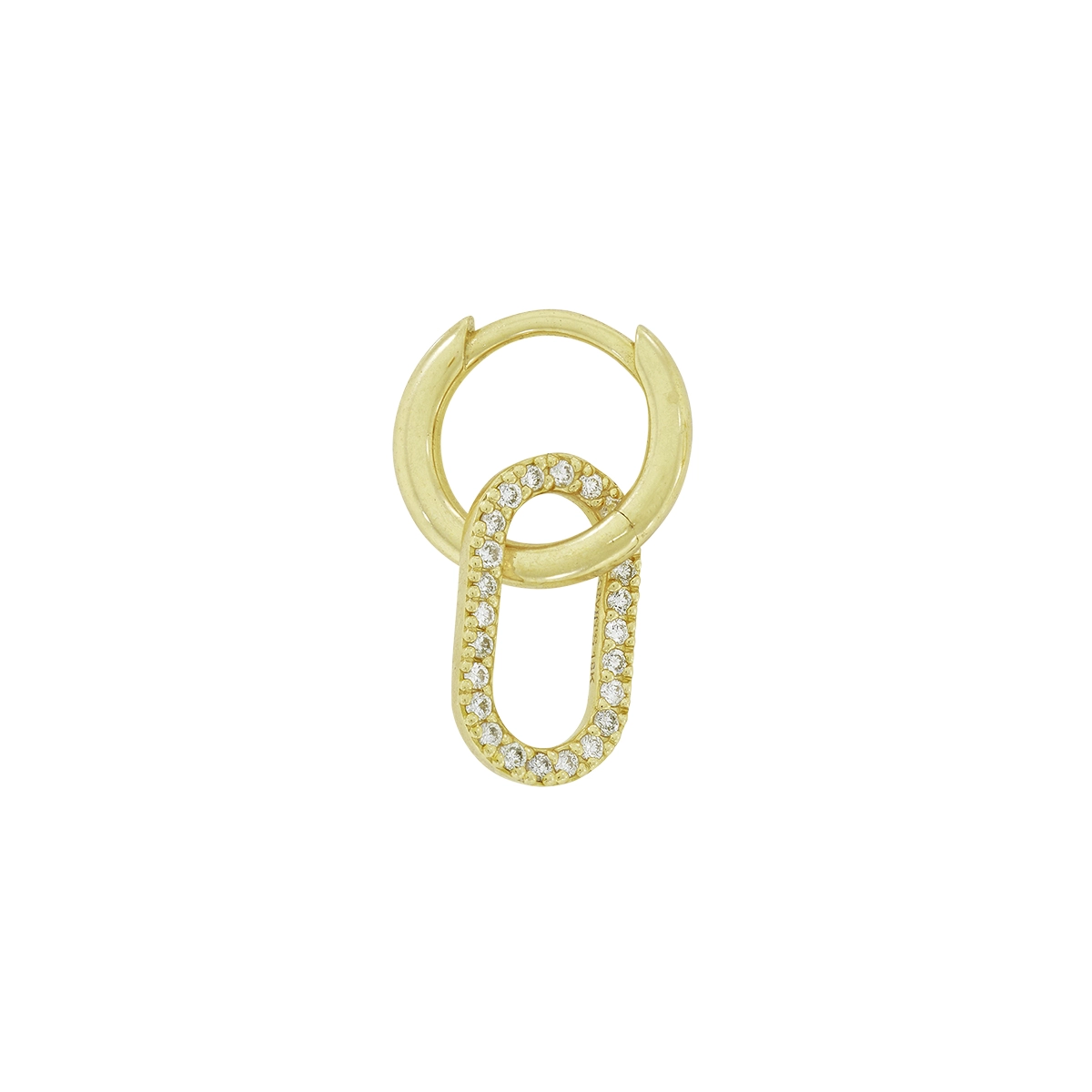 Candongas en oro amarillo de 18 Kilates, Tubo, con diamantes de 0.24 Ct, 1.50 mm. de ancho