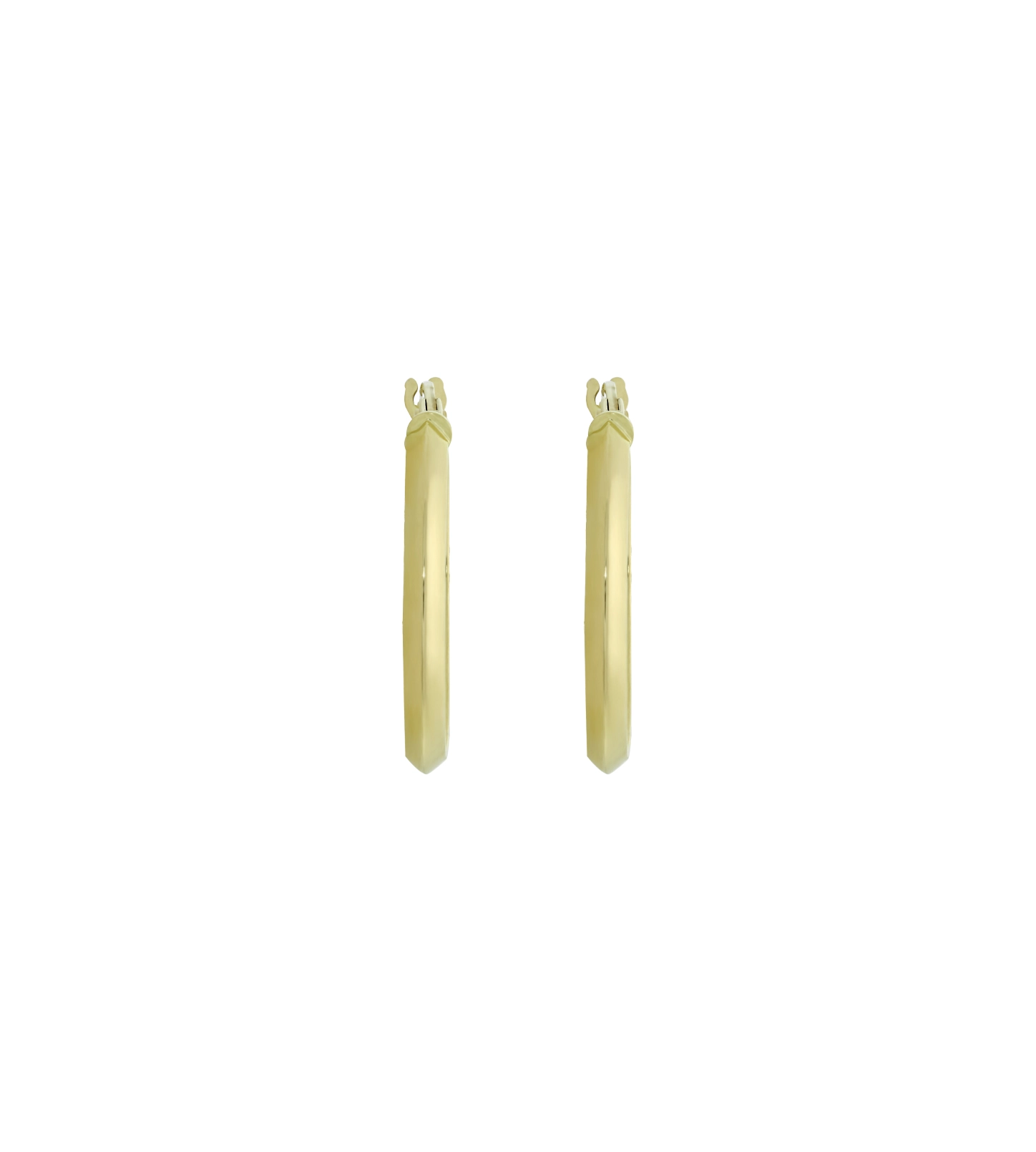 Candongas en oro amarillo de 18 Kilates, Angulo, 2.50 mm. de ancho