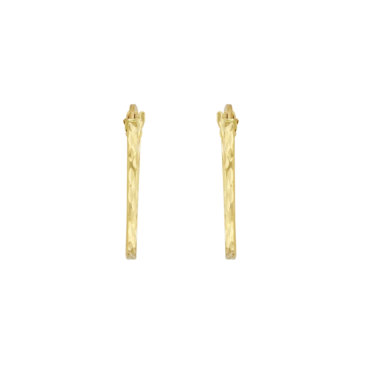 Candongas en oro amarillo de 18 Kilates con visos, Plana, 1.50 mm. de ancho