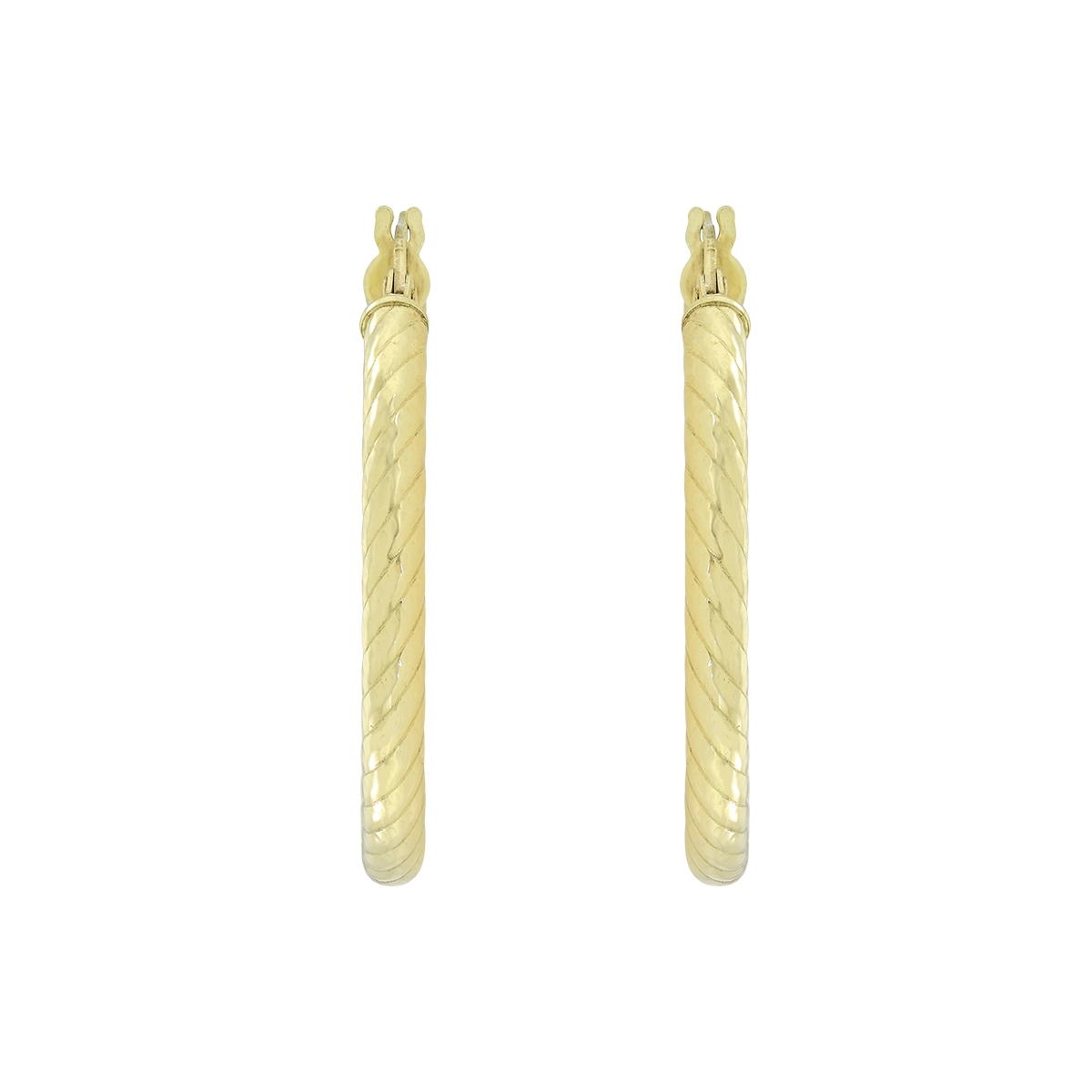 Candongas en oro amarillo de 18 Kilates con visos, Tubo, 3 mm. de ancho