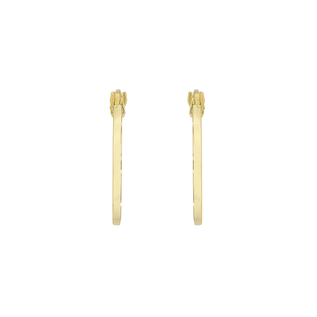 Candongas en oro amarillo de 18 Kilates, Plana, 1.50 mm. de ancho