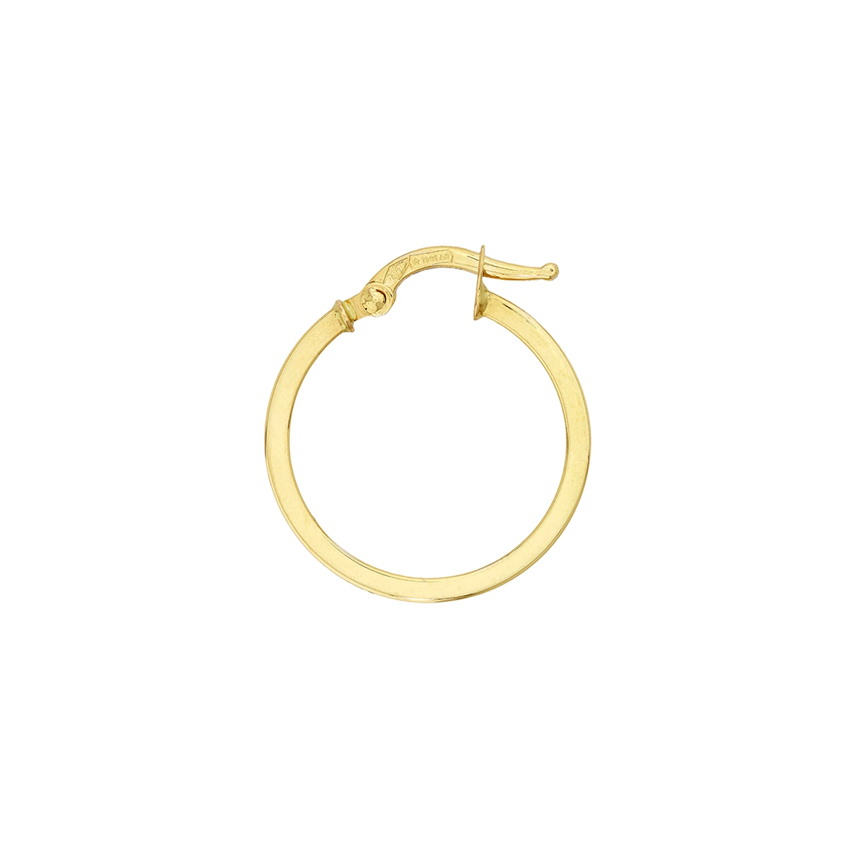 Candongas en oro amarillo de 18 Kilates, Plana, 1.50 mm. de ancho