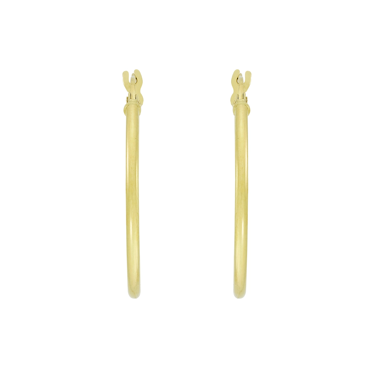 Candongas en oro amarillo de 18 Kilates, Tubo, 1.50 mm. de ancho