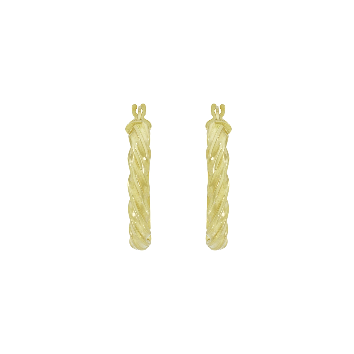 Candongas en oro amarillo de 18 Kilates, Entorchada, 3.50 mm. de ancho