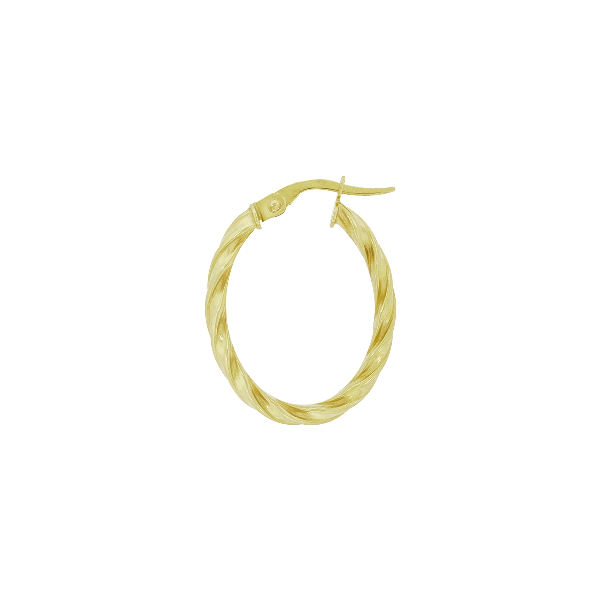 Candongas en oro amarillo de 18 Kilates, Entorchada, 3.50 mm. de ancho