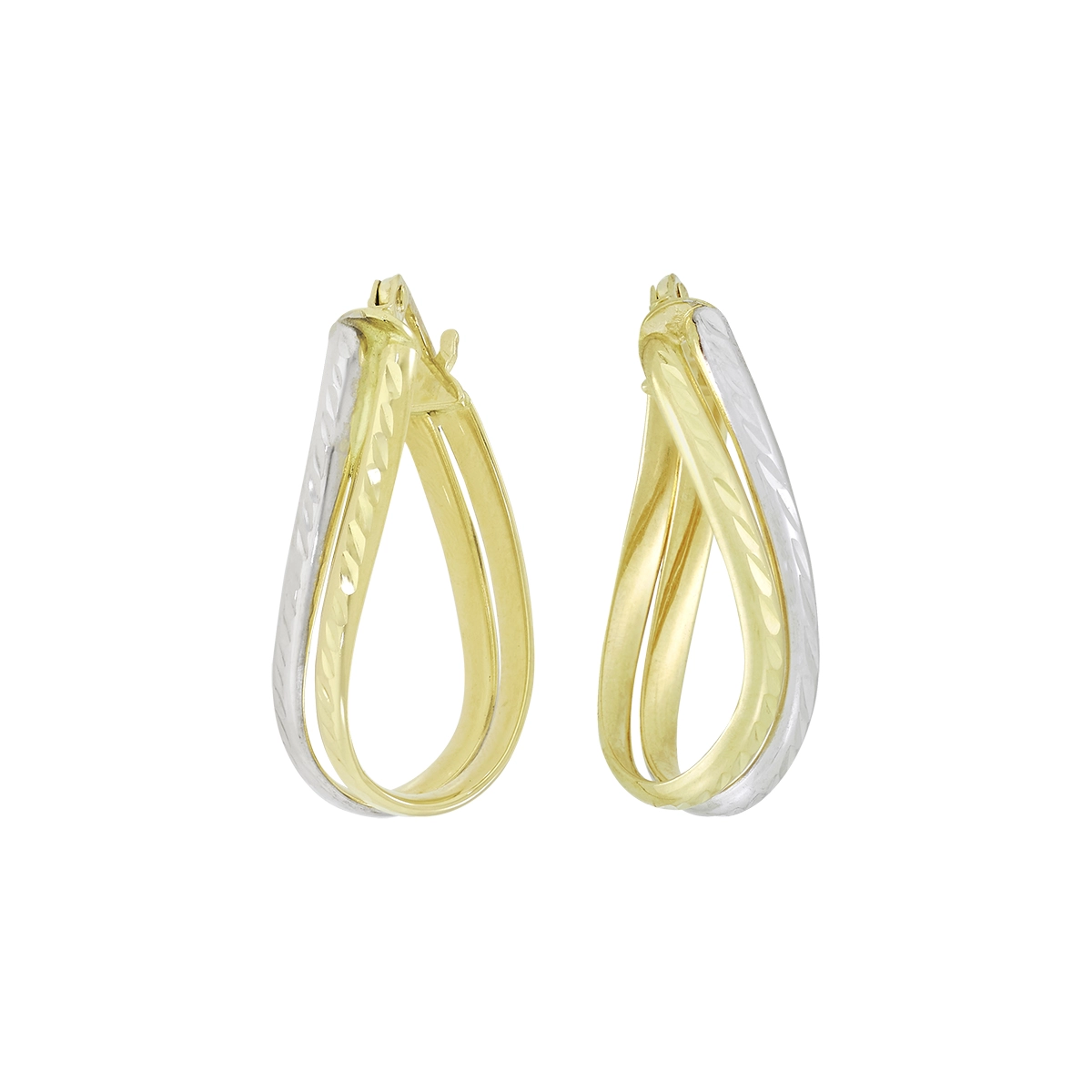 Candongas en oro amarillo de 18 Kilates con visos, 1/2 caña, 5 mm. de ancho