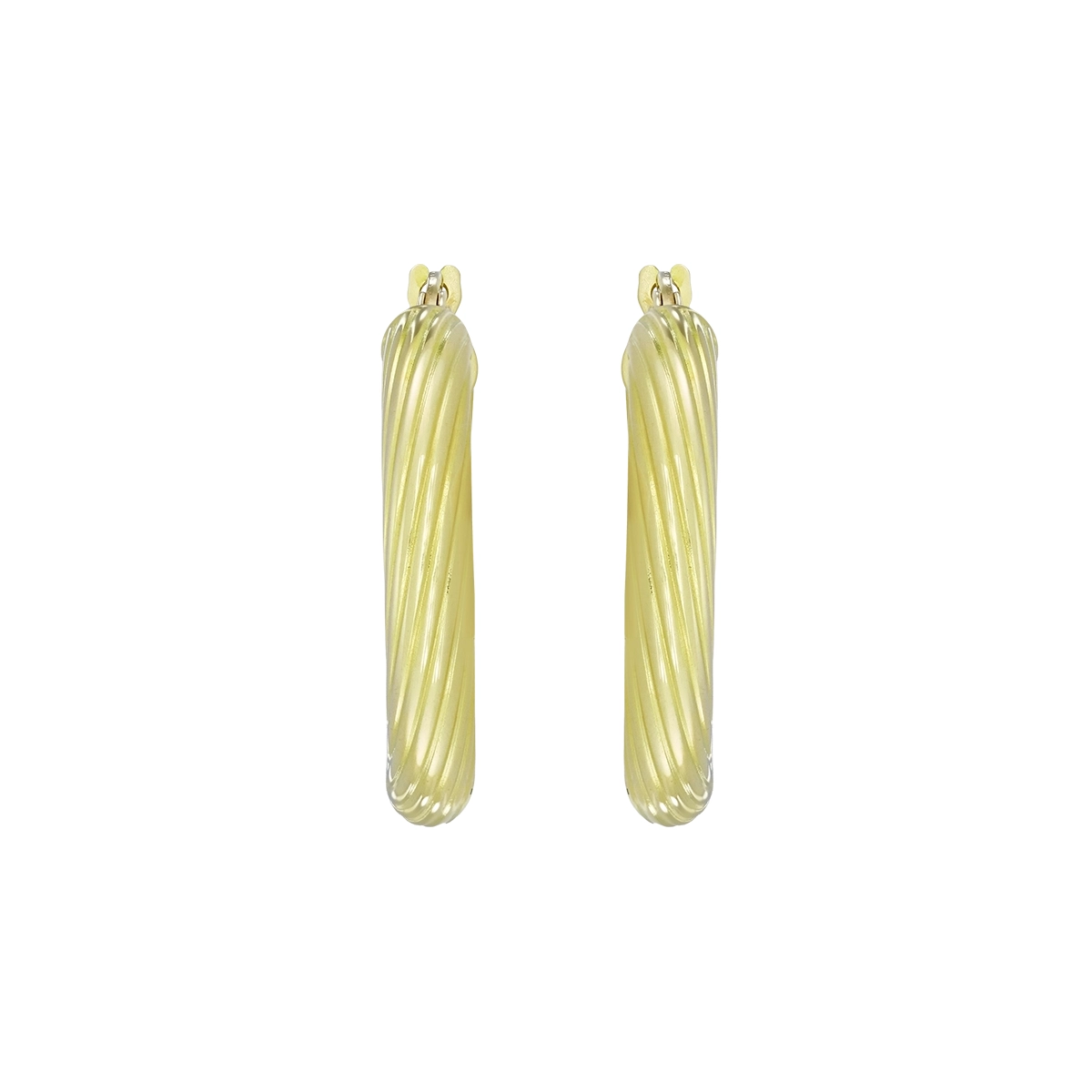 Candongas en oro amarillo de 18 Kilates, Melcocha, 3.50 mm. de ancho