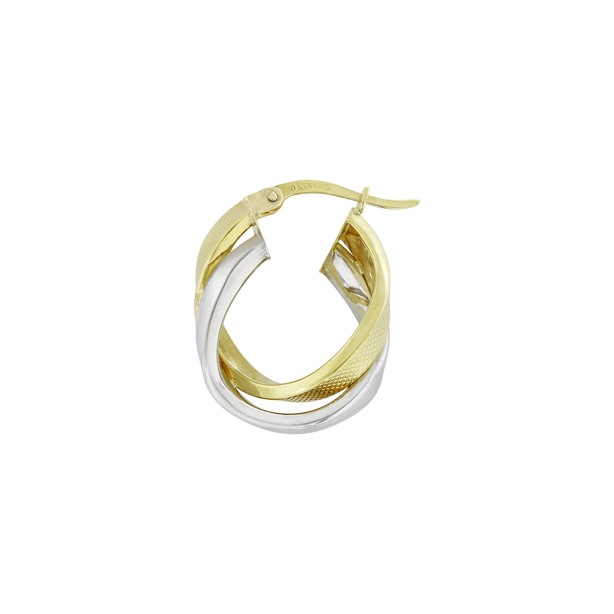Candongas en oro amarillo de 18 Kilates con visos, Plana, 3 mm. de ancho