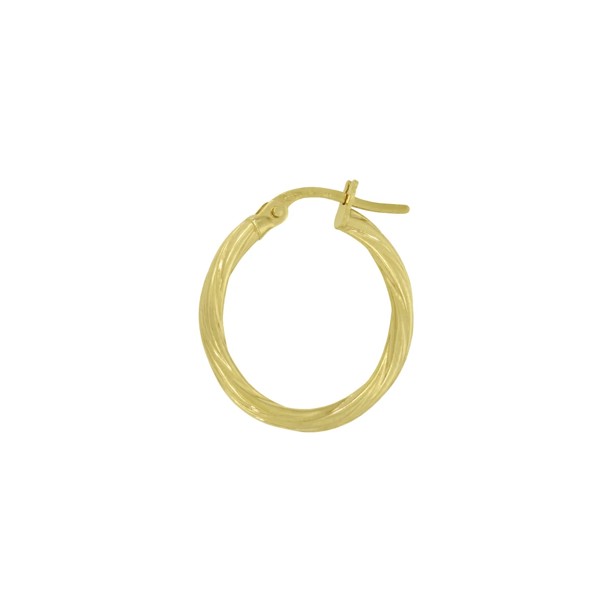 Candongas en oro amarillo de 18 Kilates, Melcocha, 2 mm. de ancho