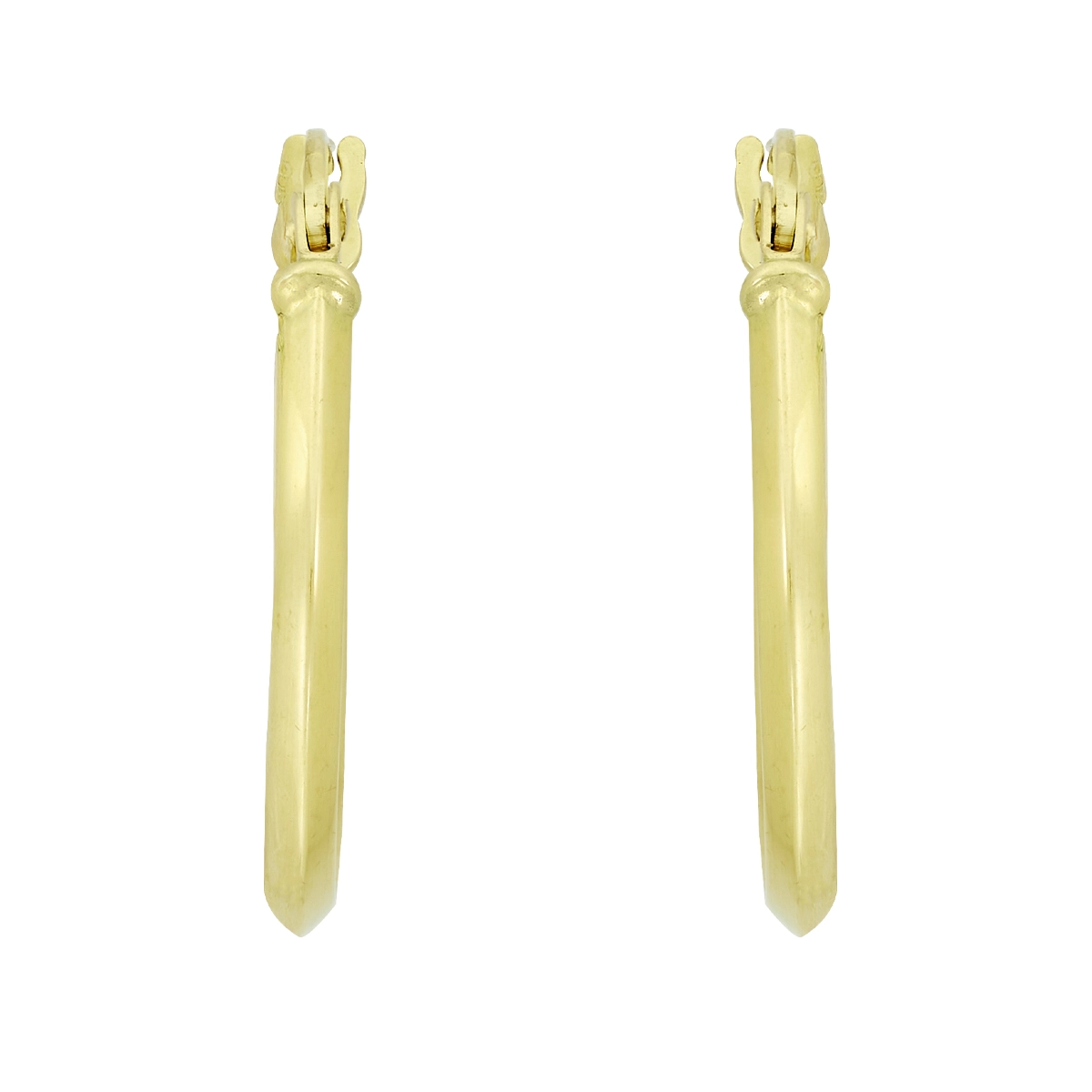 Candongas en oro amarillo de 18 Kilates, Angulo, 2 mm. de ancho