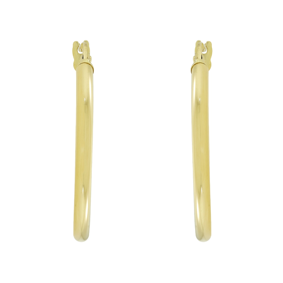 Candongas en oro amarillo de 18 Kilates, Tubo, 2 mm. de ancho