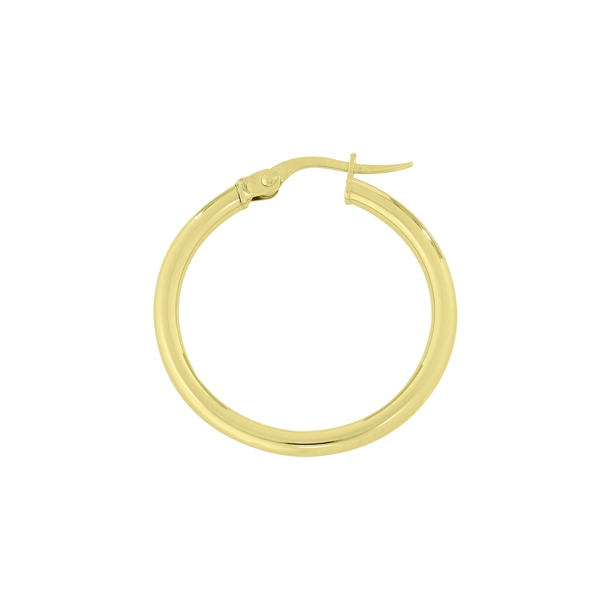 Candongas en oro amarillo de 18 Kilates, Tubo, 2 mm. de ancho