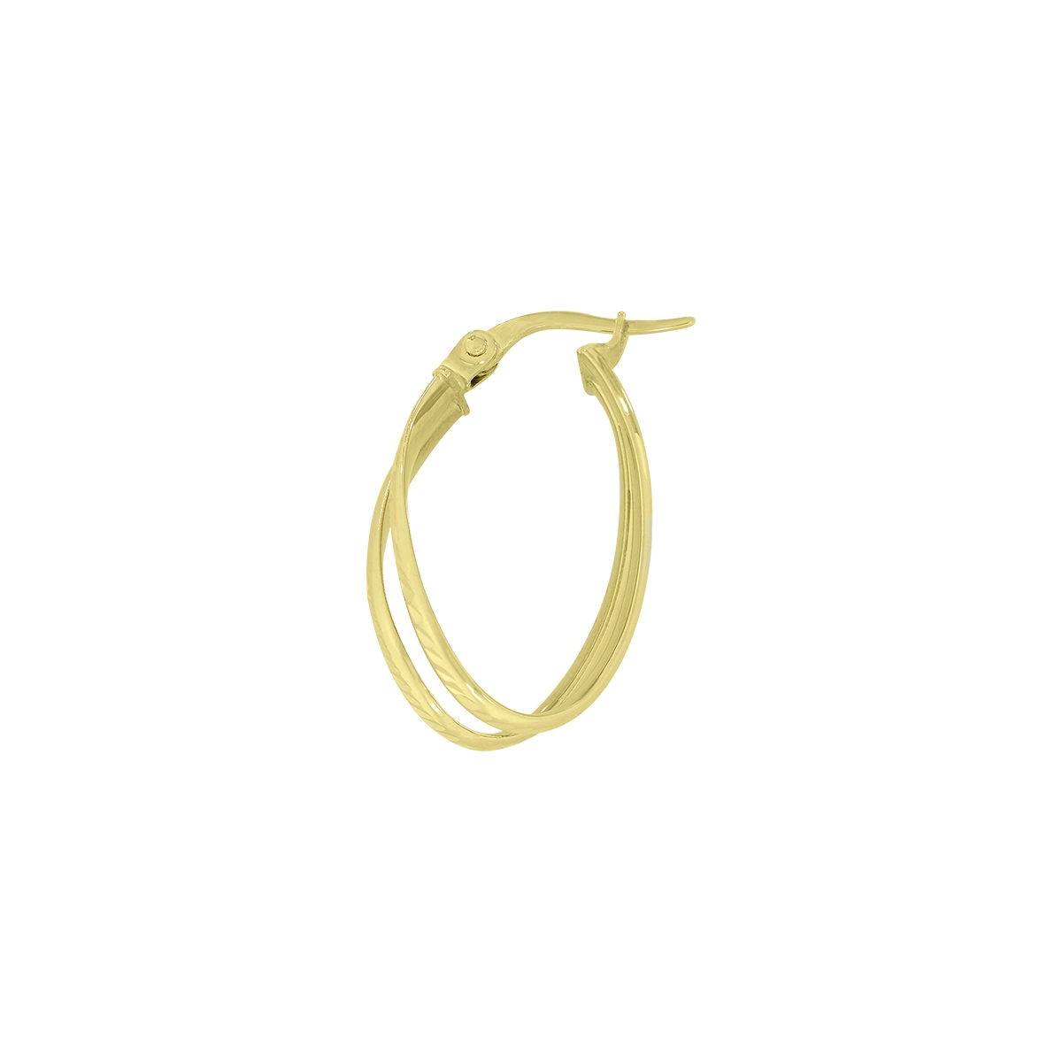 Candongas en oro amarillo de 18 Kilates con visos, 1/2 caña, 5 mm. de ancho