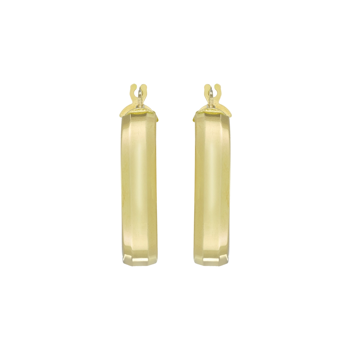 Candongas en oro amarillo de 18 Kilates, 1/2 caña, 4.50 mm. de ancho