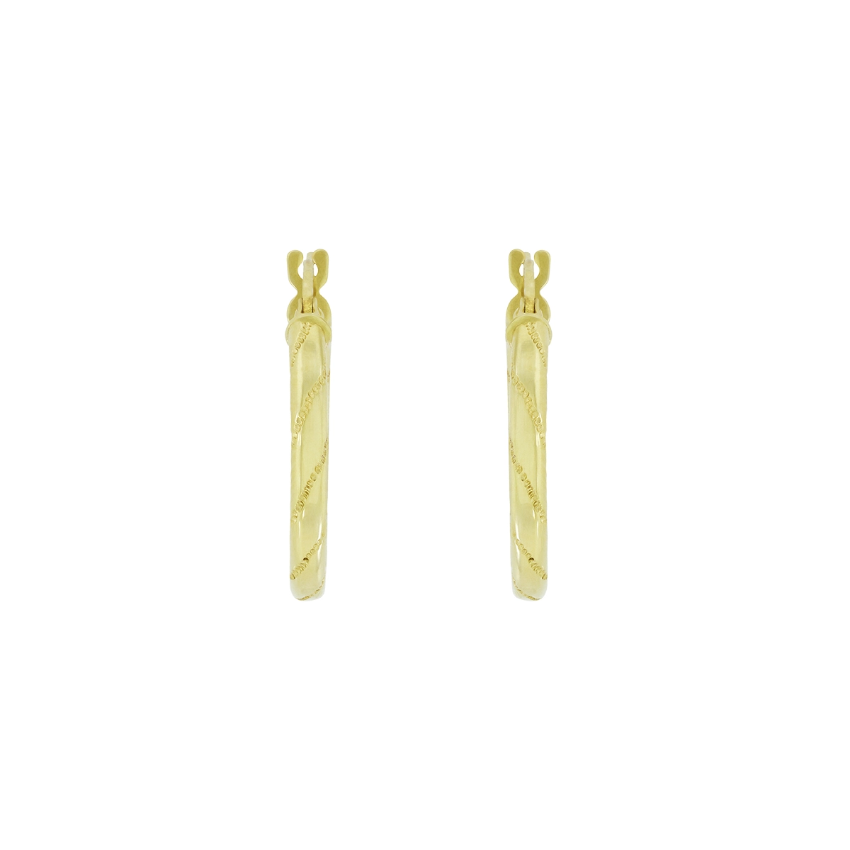 Candongas en oro amarillo de 18 Kilates con visos, Tubo, 2 mm. de ancho
