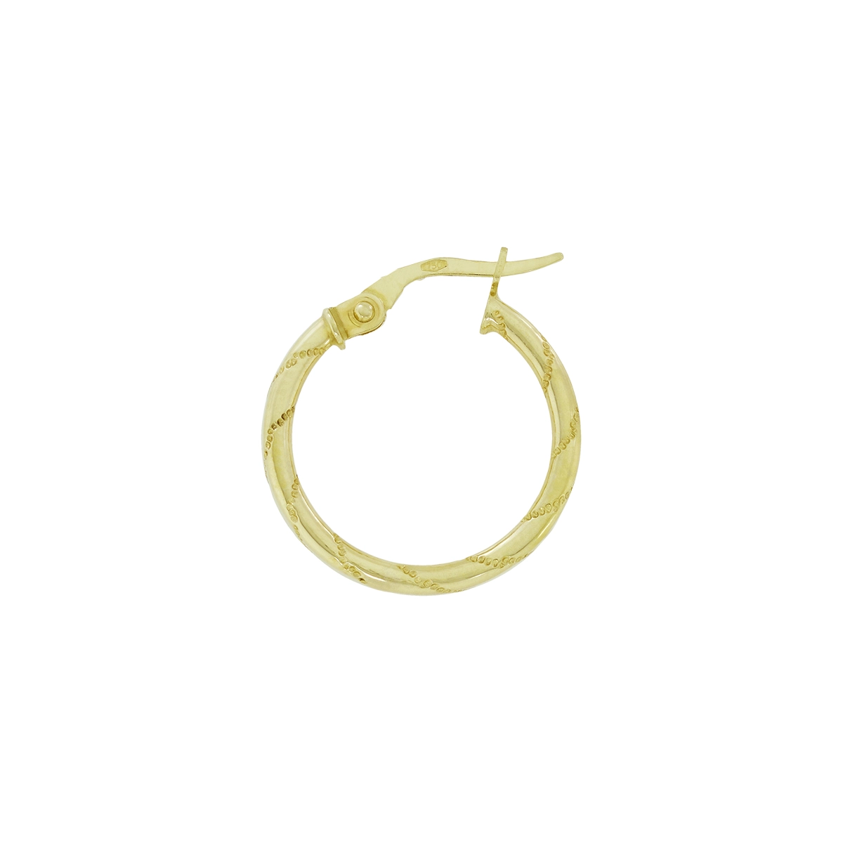 Candongas en oro amarillo de 18 Kilates con visos, Tubo, 2 mm. de ancho