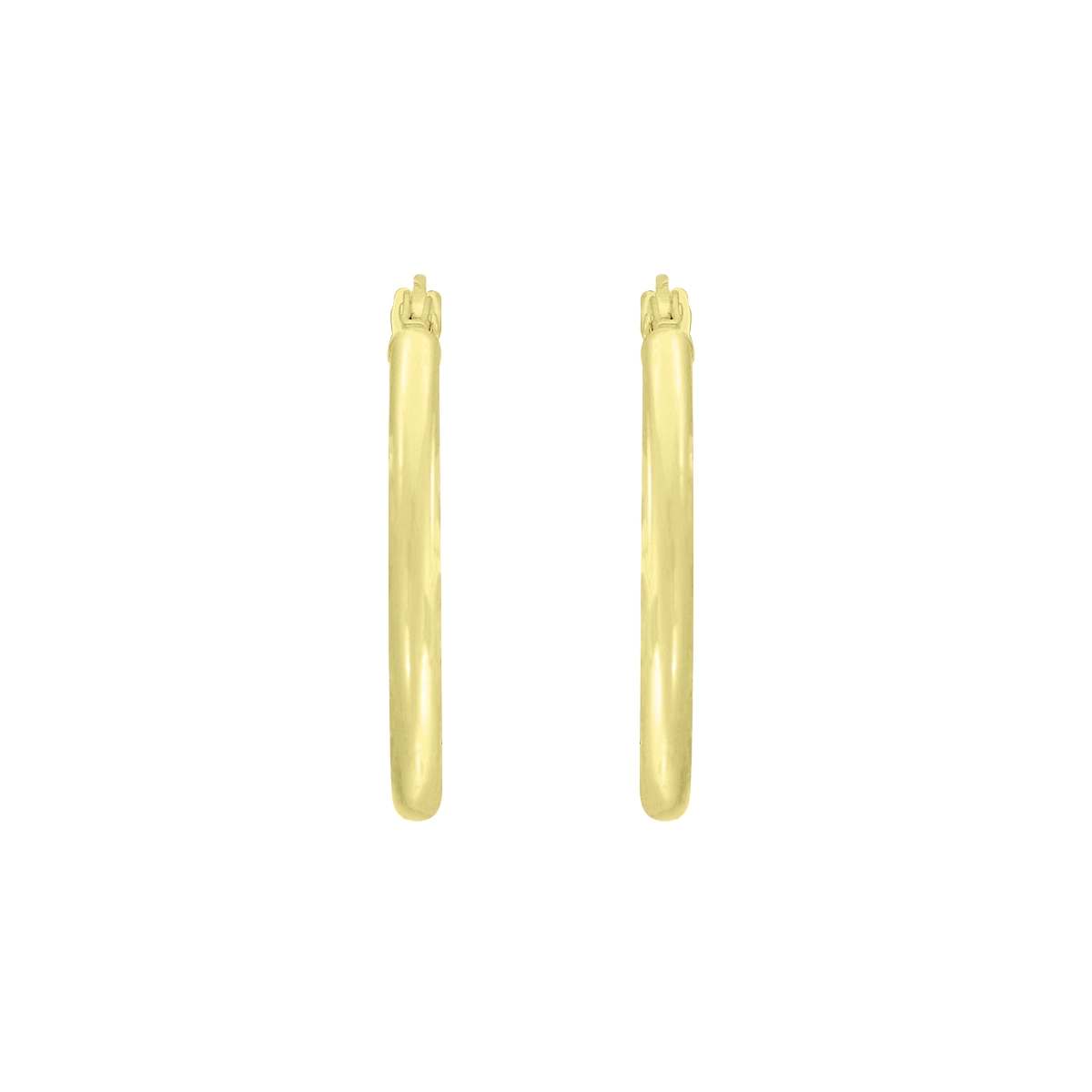 Candongas en oro amarillo de 18 Kilates, Tubo ov, 2 mm. de ancho