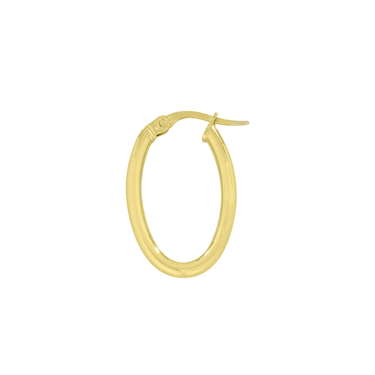 Candongas en oro amarillo de 18 Kilates, Tubo ov, 2 mm. de ancho